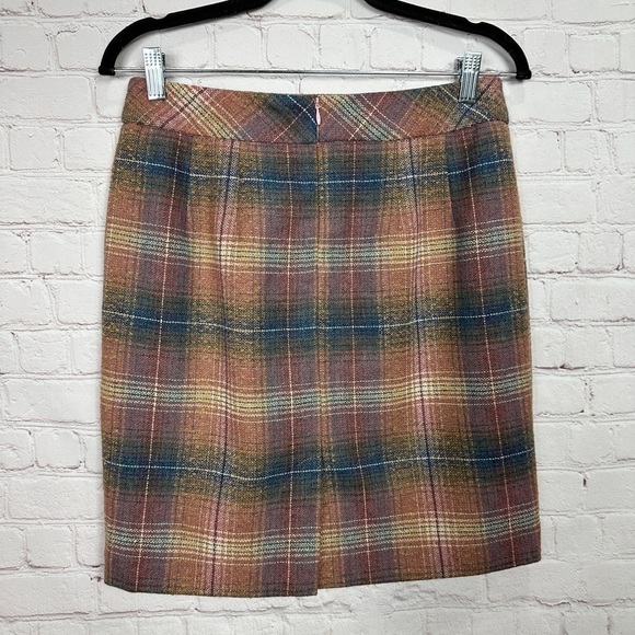 Chadwicks of Boston Plaid 54% Wool Skirt Pink‎ Gray, Size 4 Petite 4P, GUC - Picture 2 of 5